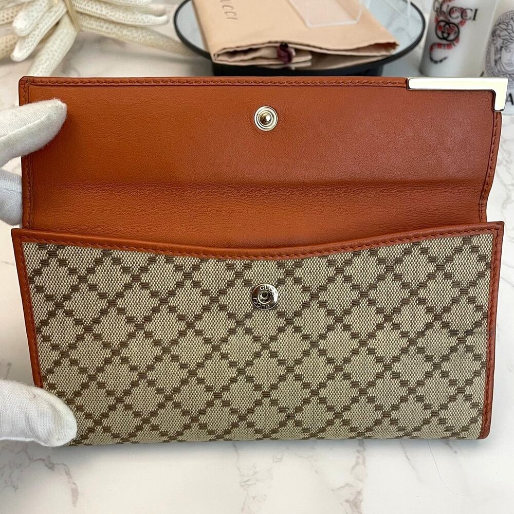 Gucci Diamante Canvas Continental Wallet with Dust Bag EUC - Picture 6 of 11